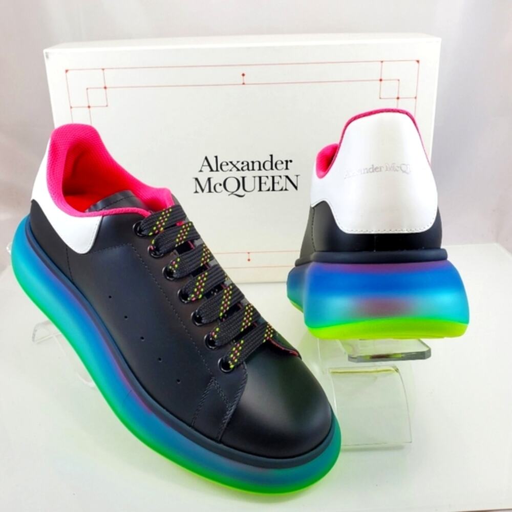 NWT$750 Alexander McQueen Transparent Pop Black Color Sole Sneakers Sz 42 (9)